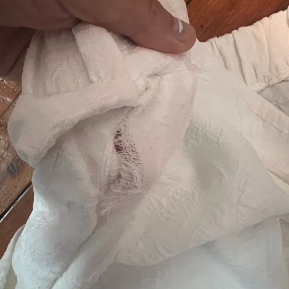 Kozan NWT white crop pants wide leg culote side pockets see flaw women’s large - Picture 4 of 4